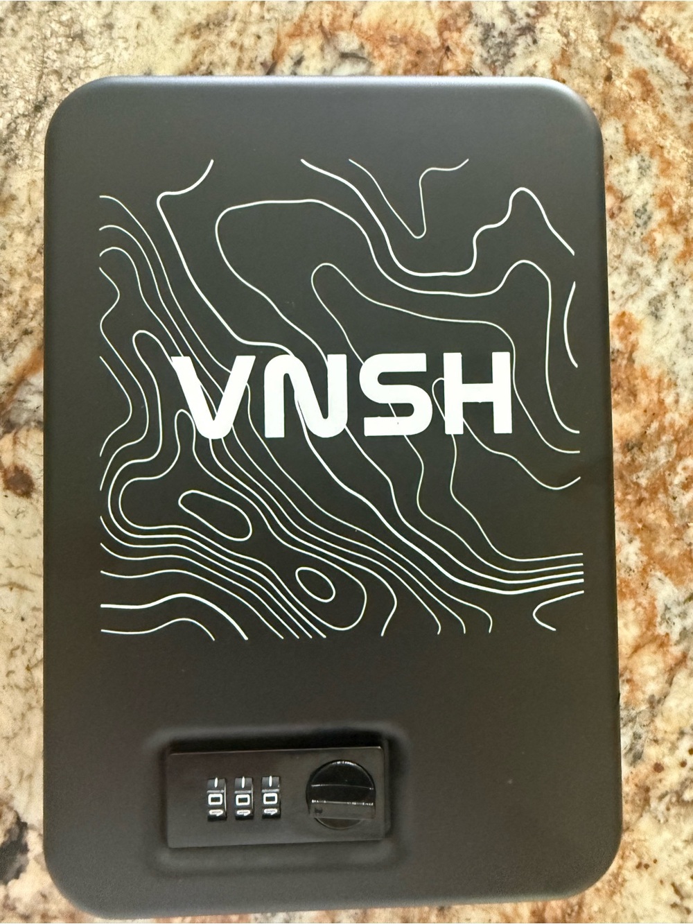 VNSH Black Locking Security Box for jewelry, cash, firearm, passport. Gift
